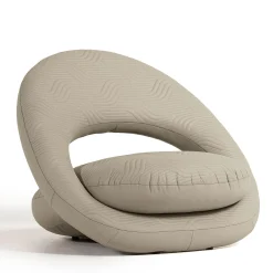 Poltrona Lounge Luxor in pelle trapuntata beige