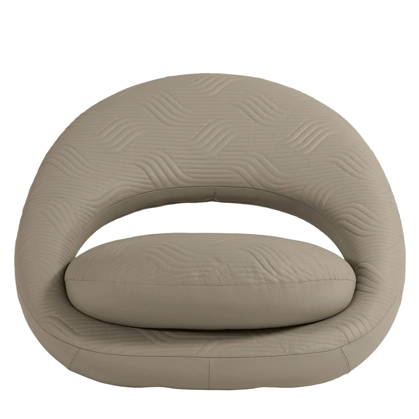 Poltrona Lounge Luxor in pelle trapuntata beige
