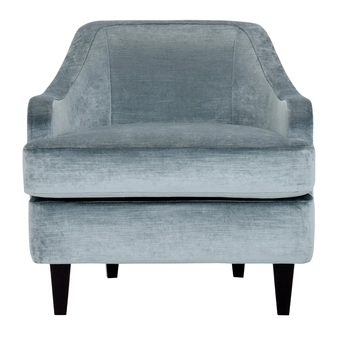 Poltrona Lounge Nor azzurra con gambe in legno