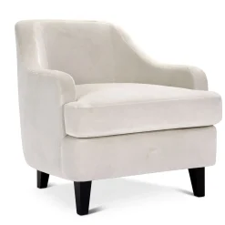 Poltrona Lounge Nor Beige con Gambe in Legno