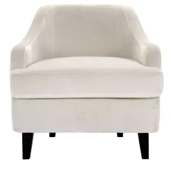 Poltrona Lounge Nor Beige con Gambe in Legno