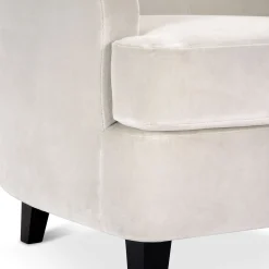Poltrona Lounge Nor Beige con Gambe in Legno