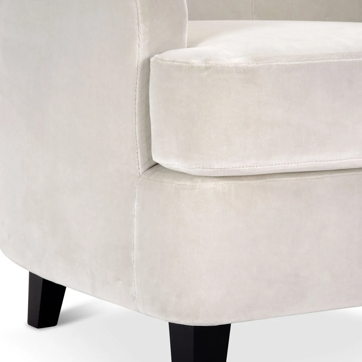 Poltrona Lounge Nor Beige con Gambe in Legno
