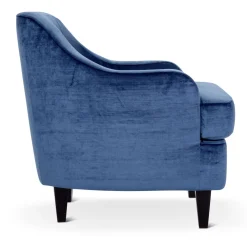 Poltrona Lounge Nor Blu con Gambe in Legno