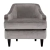 Poltrona Lounge Nor Grigia con Gambe in Legno