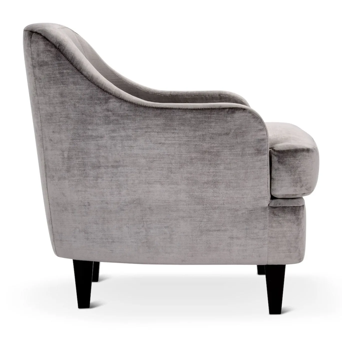 Poltrona Lounge Nor Grigia con Gambe in Legno