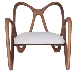 Poltrona lounge per esterni Nanto bianca in legno