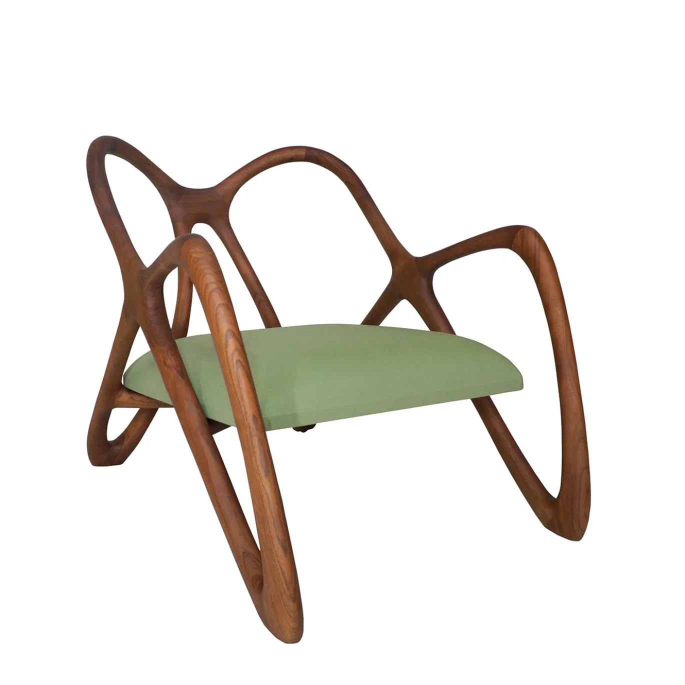 Poltrona lounge per esterni Nanto verde in legno