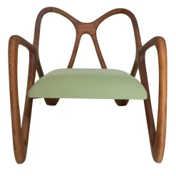 Poltrona lounge per esterni Nanto verde in legno