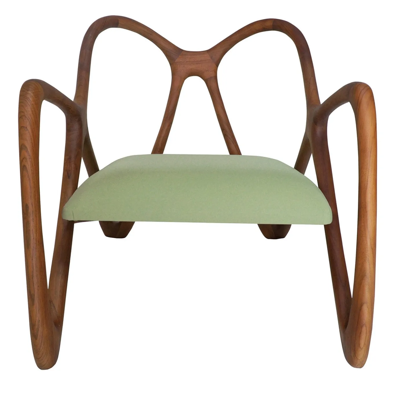 Poltrona lounge per esterni Nanto verde in legno