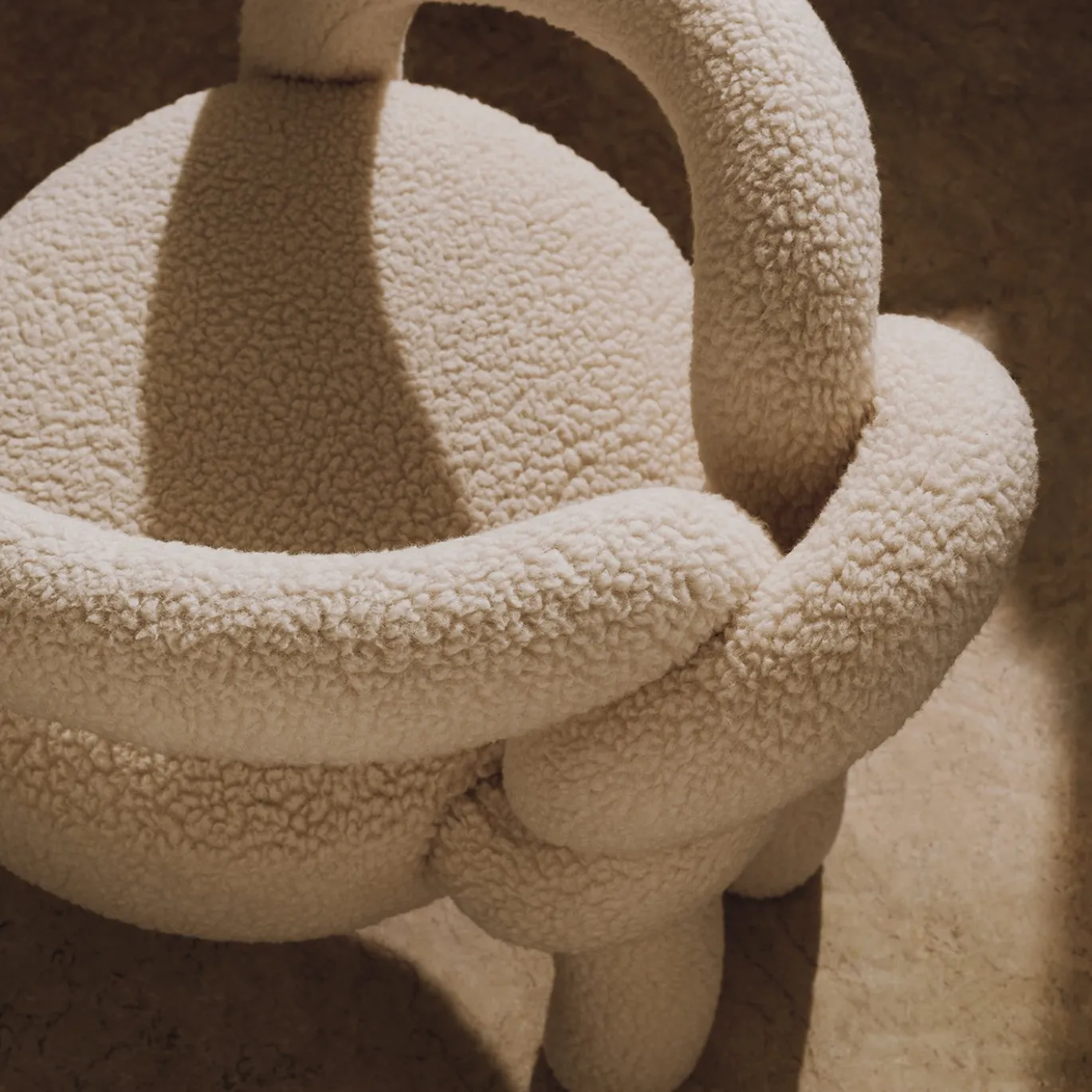 Poltrona Lounge Shibari in Tessuto Bianco di Studiopepe