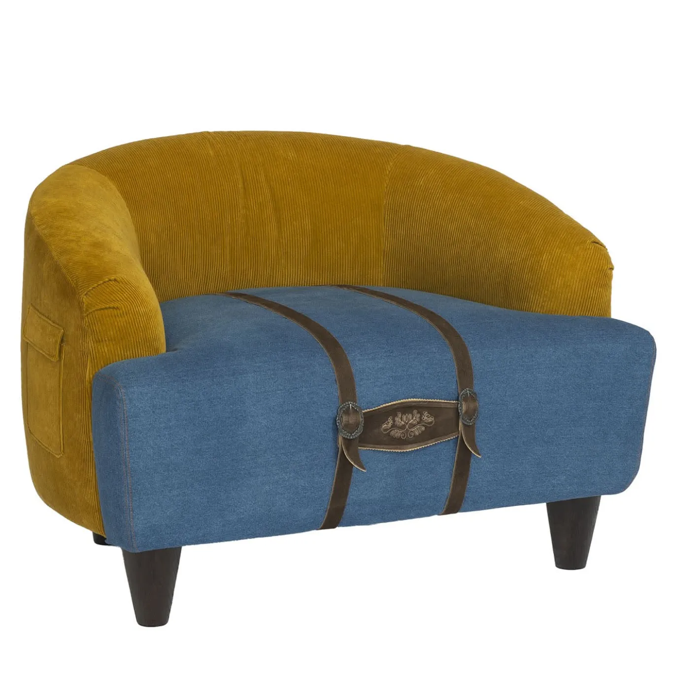 Poltrona Luna Sportiva giallo e azzurro