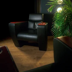 Poltrona MAGNETO Home Cinema in pelle nera