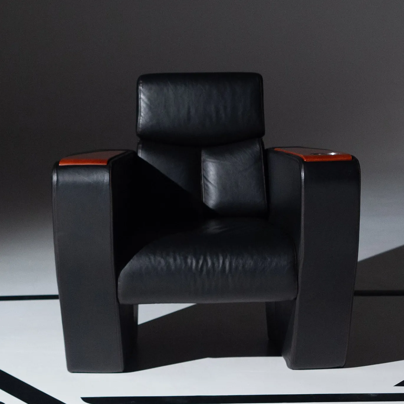 Poltrona MAGNETO Home Cinema in pelle nera