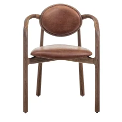 Poltrona Marlena in Pelle e Legno