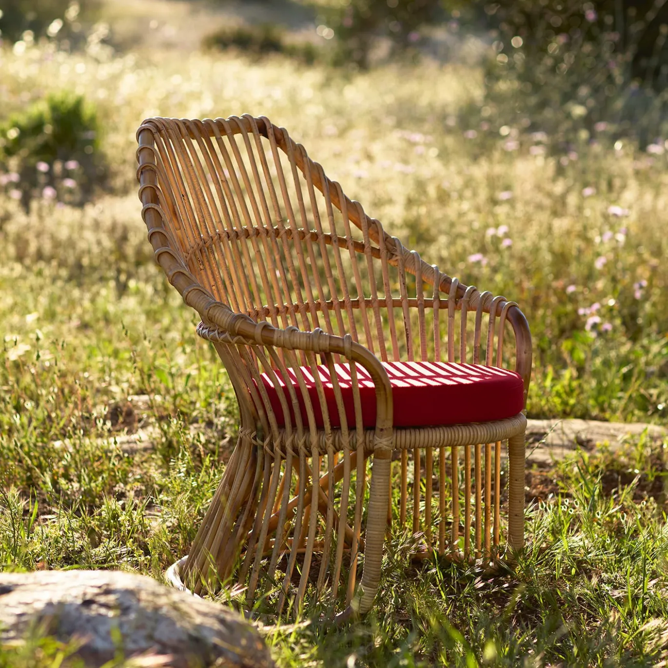 Poltrona Martingala in rattan naturale di Marco Zanuso