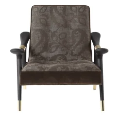 Poltrona Masai in Velluto Marrone