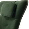 Poltrona MIA in pelle verde con base in metallo