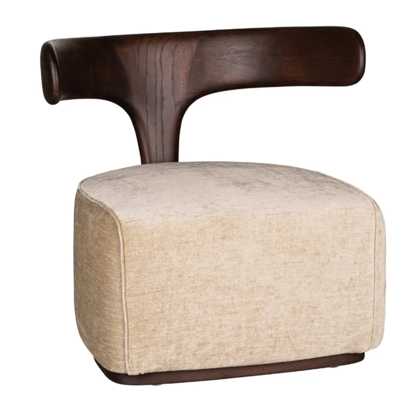 Poltrona Moby Dick rivestita in tessuto beige di Libero Rutilo