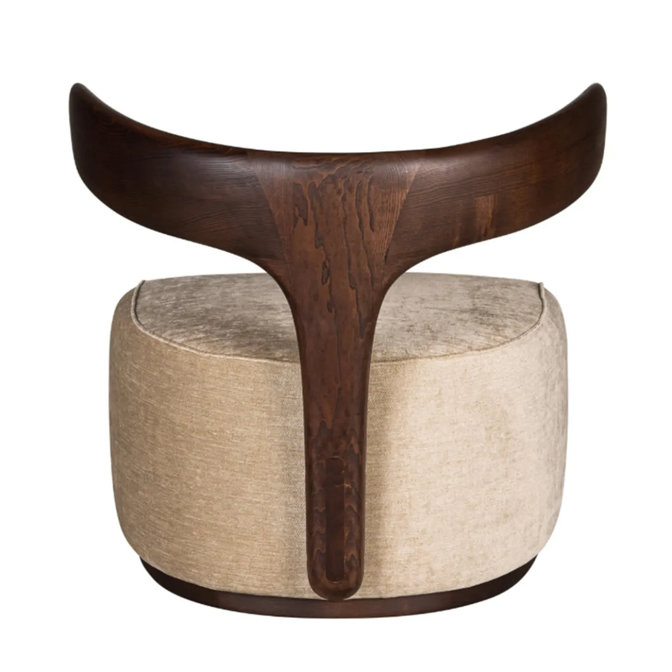 Poltrona Moby Dick rivestita in tessuto beige di Libero Rutilo