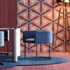 Poltrona Moderna in Velluto Blu C-Chair