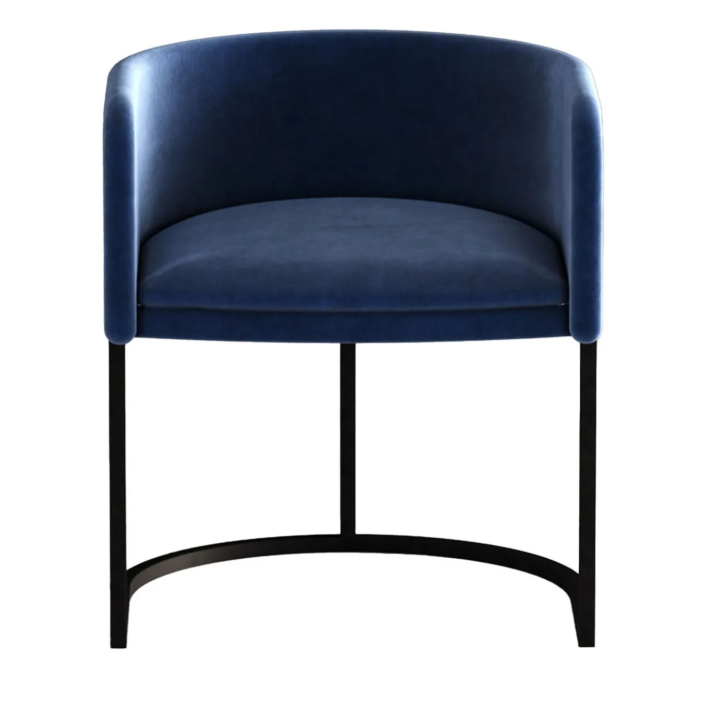 Poltrona Moderna in Velluto Blu C-Chair