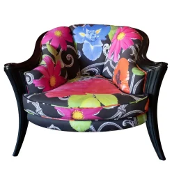 Poltrona Opus laccata e Black Flower Di Carlo Rampazzi