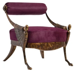 Poltrona Over pelle viola