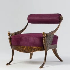 Poltrona Over pelle viola