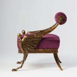 Poltrona Over pelle viola