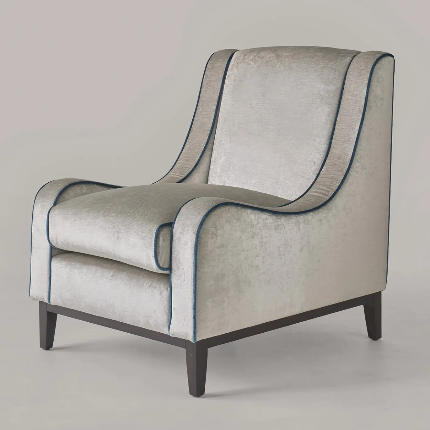 Poltrona Paris in velluto grigio