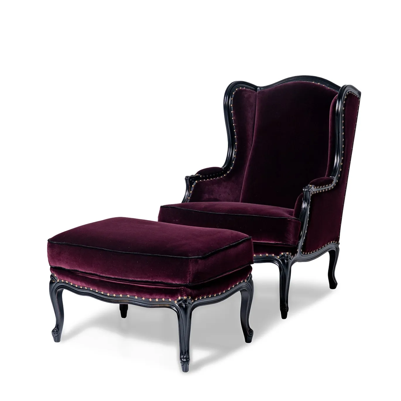 Poltrona Pauline in velluto bordeaux