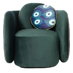 Poltrona Pavo in velluto verde di Antonio Aricò