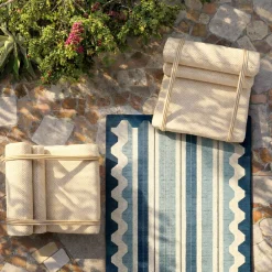 Poltrona per esterni Docker in tessuto bublè chenille beige