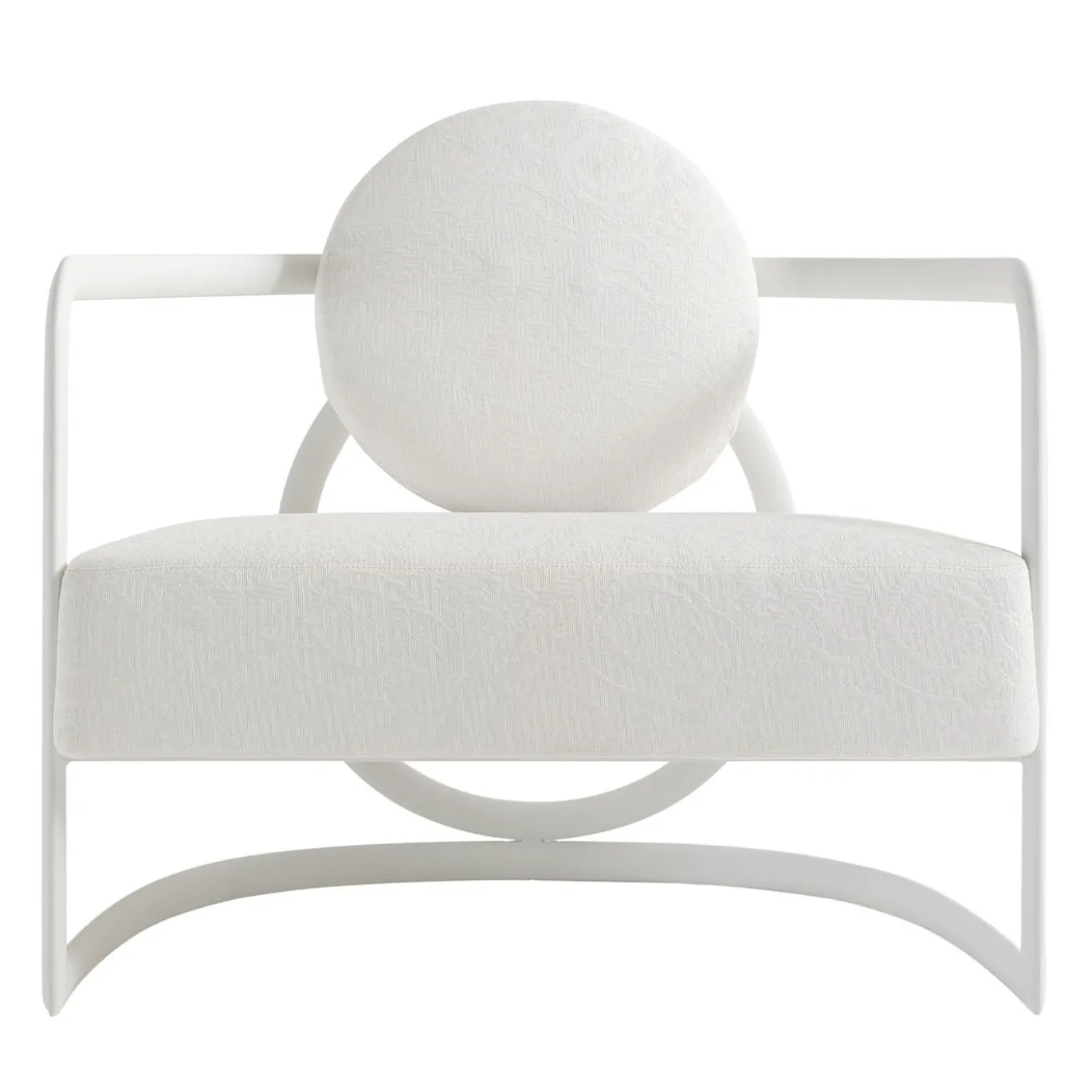 Poltrona per esterni La Medusa Rotonda in Metallo Soft Touch Bianco
