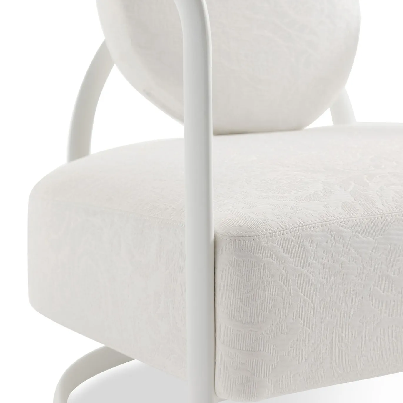 Poltrona per esterni La Medusa Rotonda in Metallo Soft Touch Bianco