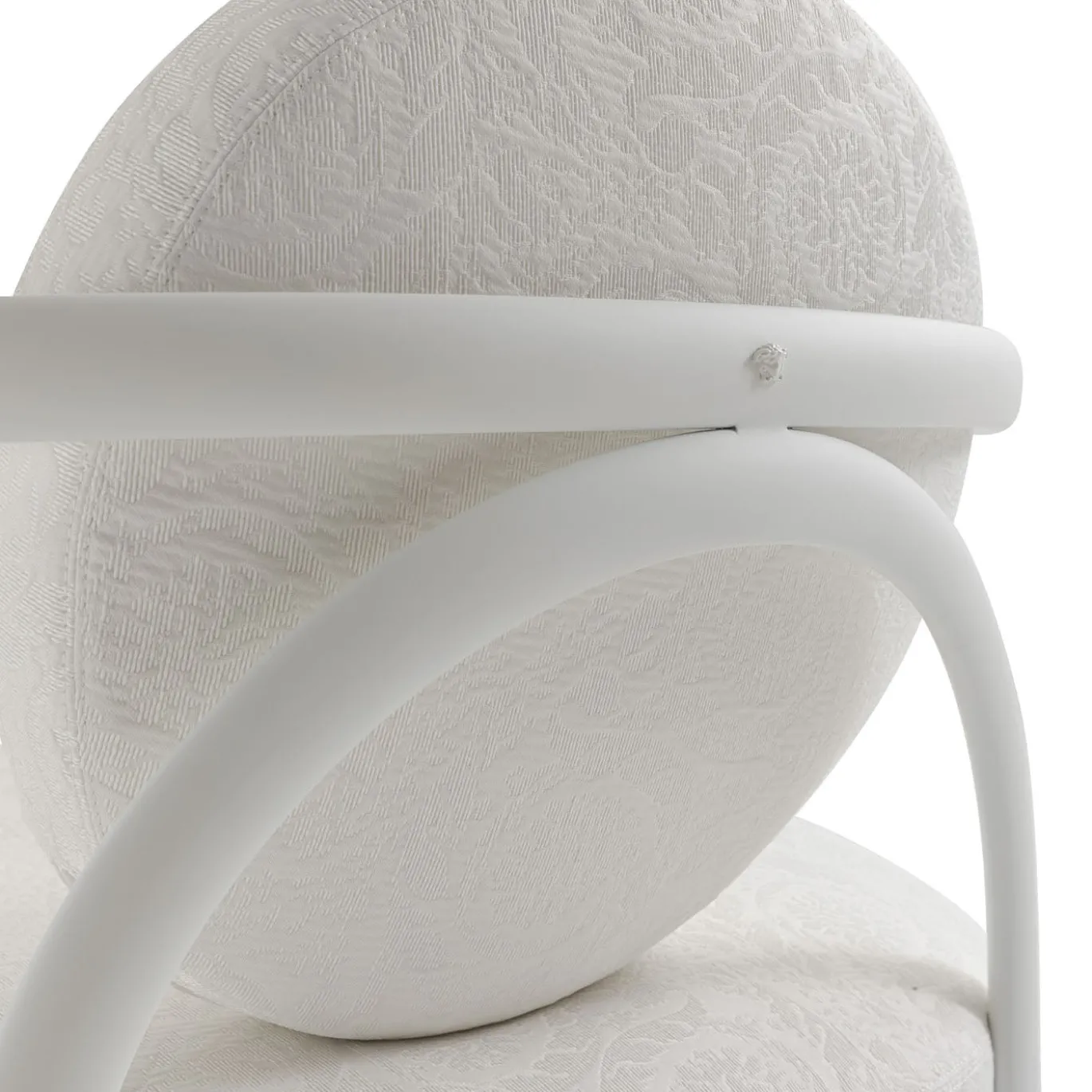 Poltrona per esterni La Medusa Rotonda in Metallo Soft Touch Bianco