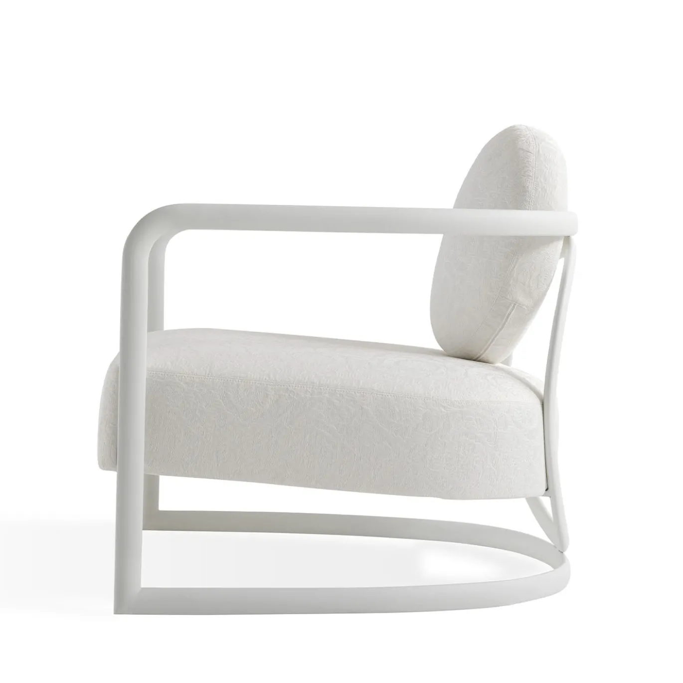 Poltrona per esterni La Medusa Rotonda in Metallo Soft Touch Bianco