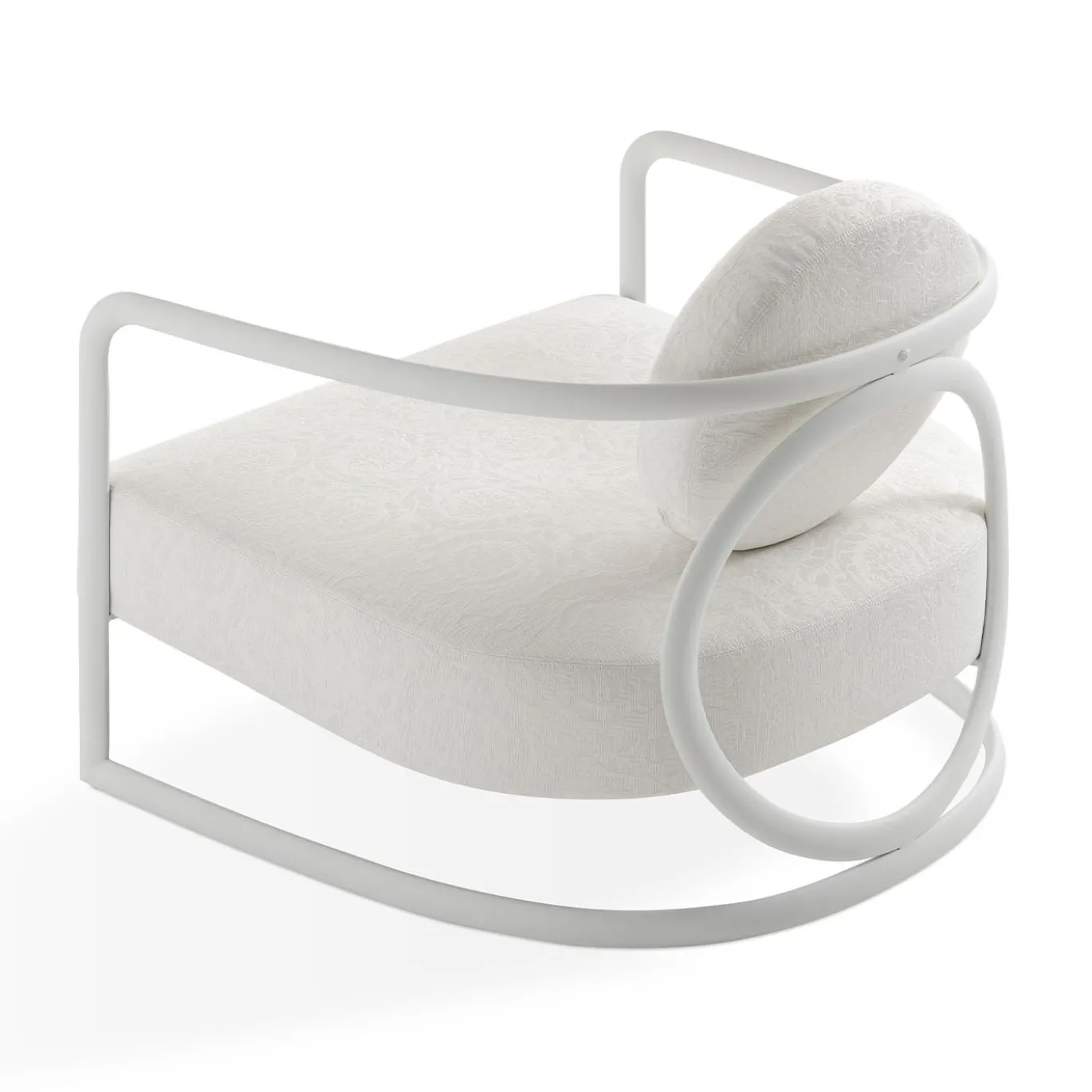 Poltrona per esterni La Medusa Rotonda in Metallo Soft Touch Bianco