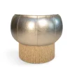 Poltrona Pirouette in pelle metallizzata oro brillante