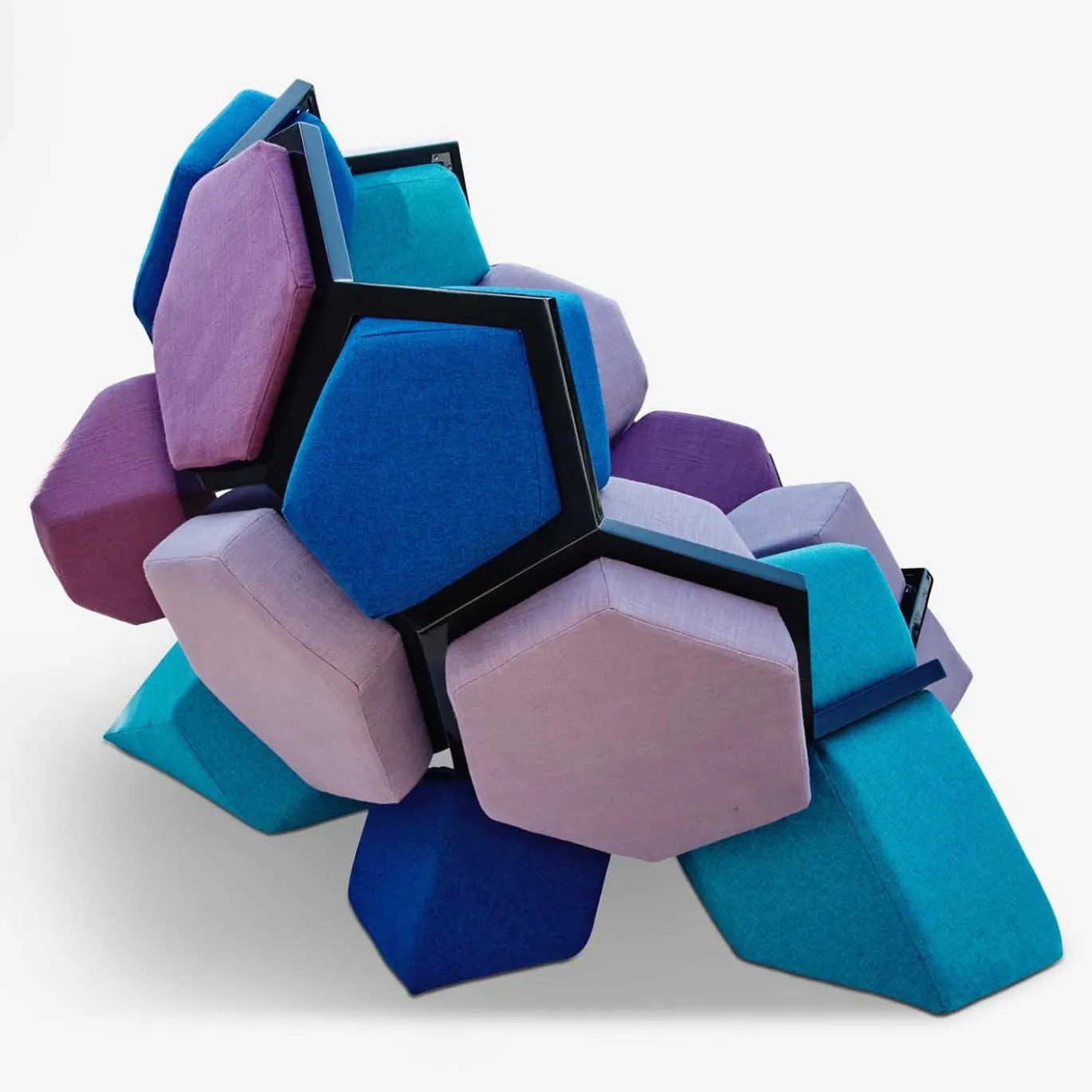 Poltrona Quartz Bio in Cotone Blu di CRTL Zak e Davide Barzaghi