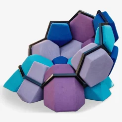 Poltrona Quartz Bio in Cotone Blu di CRTL Zak e Davide Barzaghi