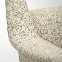 Poltrona Richard con gambe in ottone e rivestimento bianco