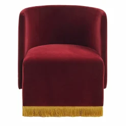 Poltrona Riviera in velluto rosso