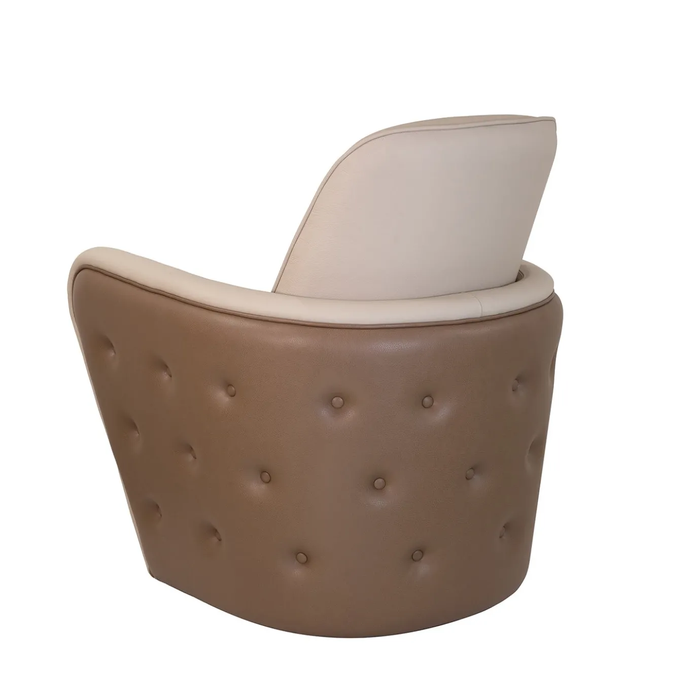 Poltrona ROMA in pelle in due tonalità beige