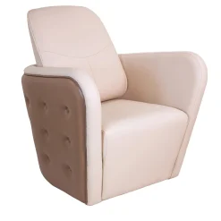 Poltrona ROMA in pelle in due tonalità beige