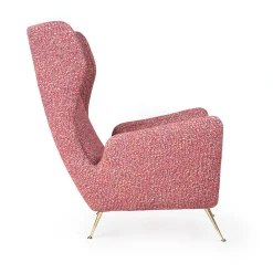 Poltrona Rosa Drama Queen con Gambe in Ottone