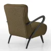 Poltrona Rossella marrone con struttura in legno laccato moka