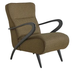 Poltrona Rossella marrone con struttura in legno laccato moka