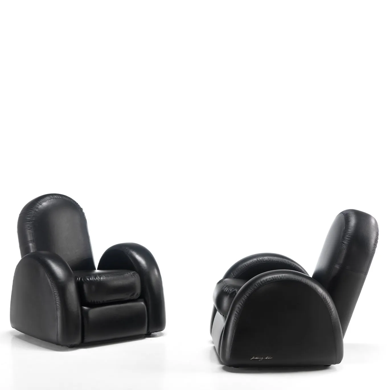 Poltrona Savoy in pelle nera